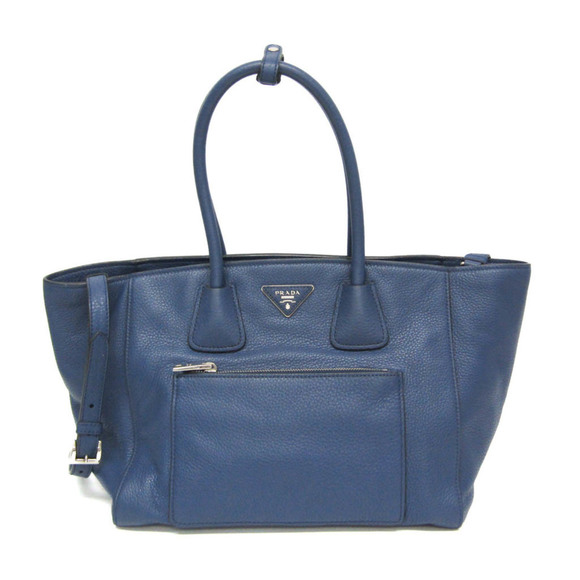 PRADA Blue Leather Shoulder Bag